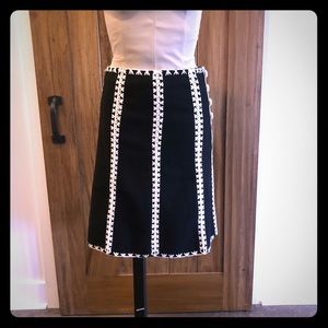 Vintage Wool Skirt with Stitch Detail